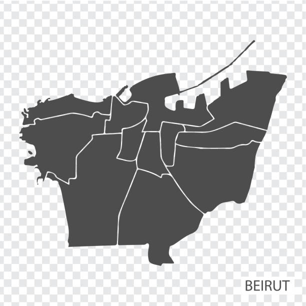 High Quality map of Beirut is a city  of Lebanon, with borders of the regions. Map of Beirut for your web site design, app, UI. EPS10. High Quality map of Beirut is a city  of Lebanon, with borders of the regions. Map of Beirut for your web site design, app, UI. EPS10. beirut illustrations stock illustrations