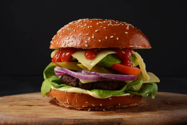 istock Homemade burger with grilled beef 1264008232