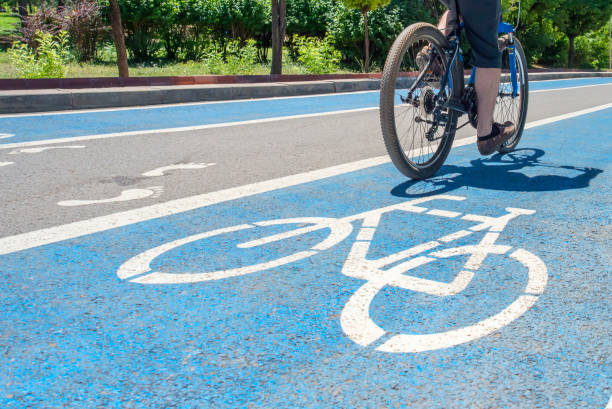 istock Blue Bike Lane 1264008244