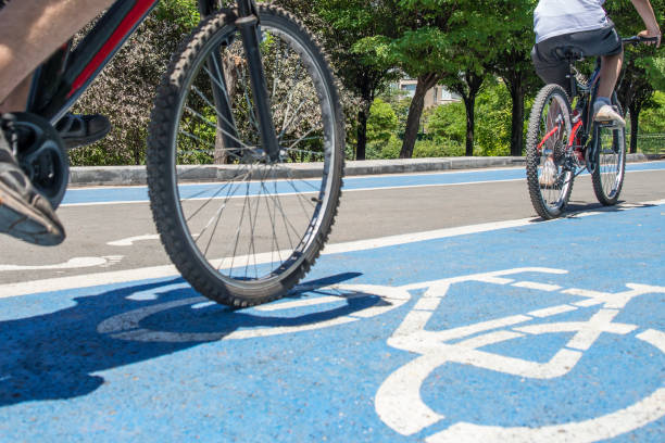 istock Blue Bike Lane 1264008245