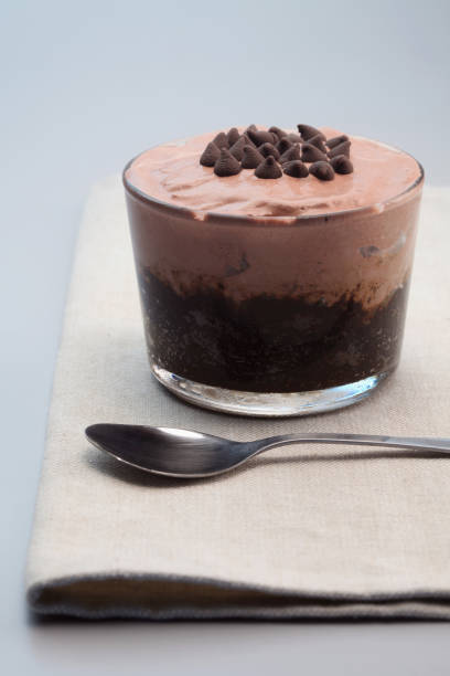 istock Chocolate mud pie with ice cream and chocolate chip toppings 1264008725