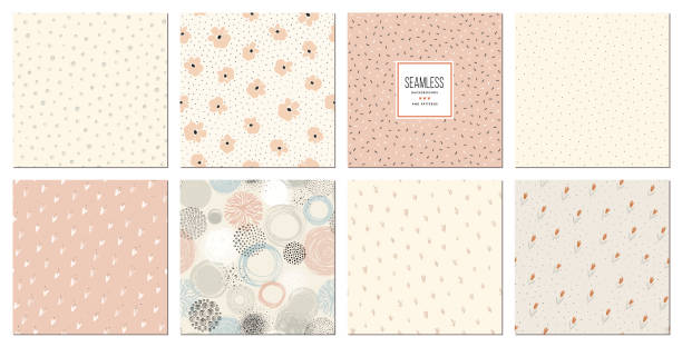 illustrations, cliparts, dessins animés et icônes de set_04 de motifs sans couture - femininity pattern backgrounds beauty