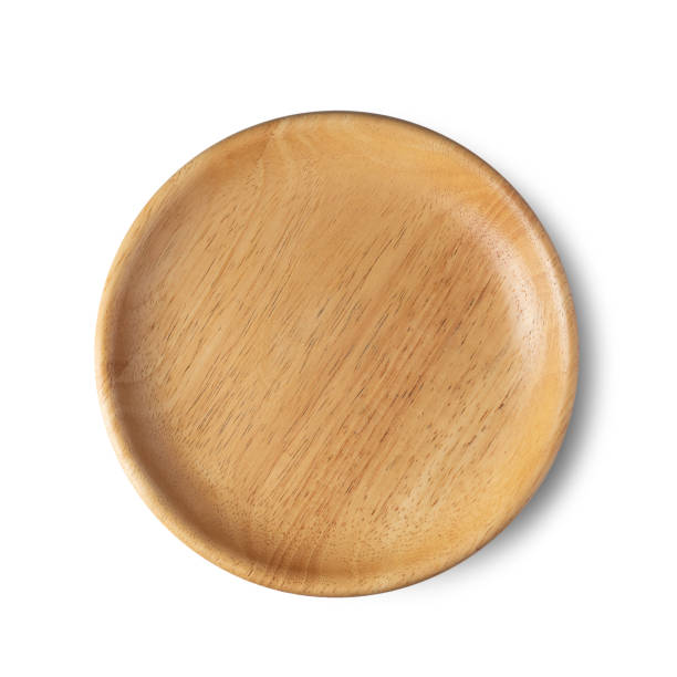 istock wooden plate isolated on a white background top view. 1264014110