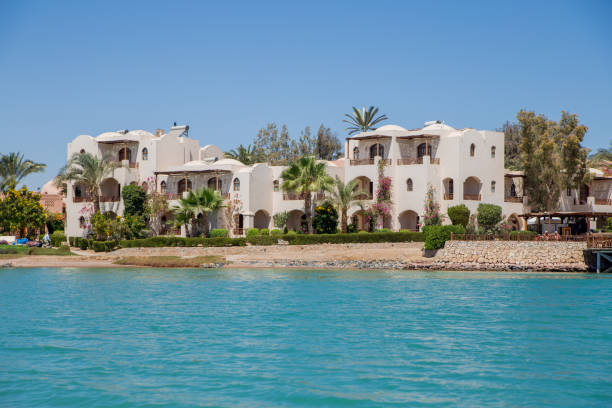 istock sea beach with palms and houses in egypt 1264014174