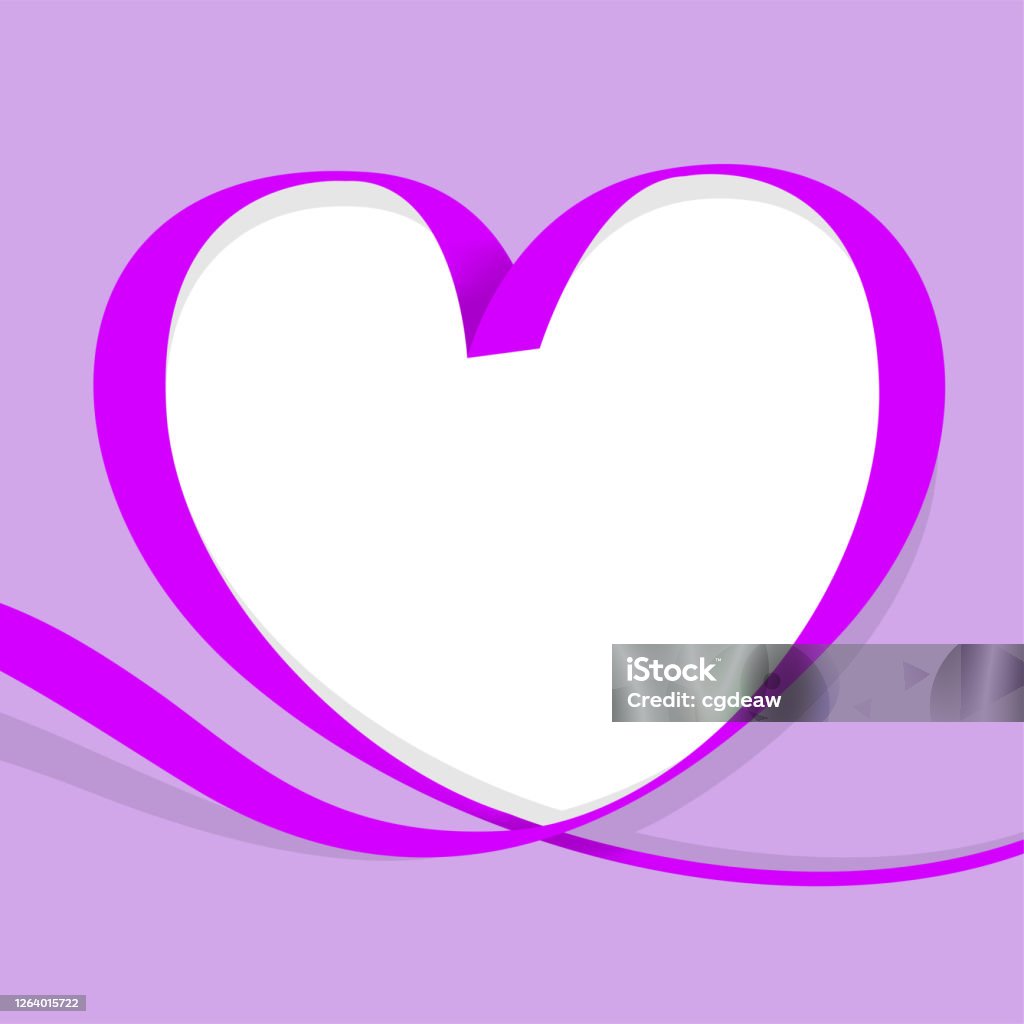 Ribbon Màu Tím Hình Trái Tim Cô Lập Trên Màu Tím Không Gian Sao ...