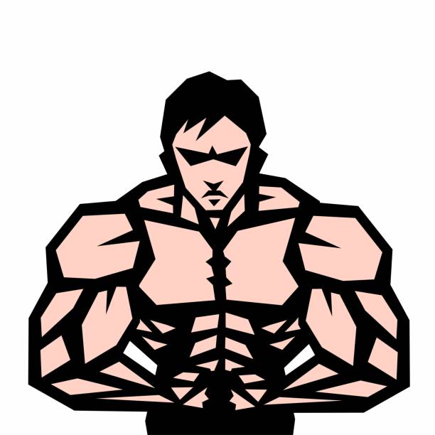 illustrazioni stock, clip art, cartoni animati e icone di tendenza di uomo, muscolo, bodybuilding, macho, posa, sfondo bianco, schiena bianca, persona, giapponese, maschio, sport, allenamento, dieta, esercizio fisico, palestra, fitness, treno, palestra, uomo d'affari, esercizio fisico, corpo - body building human muscle male body