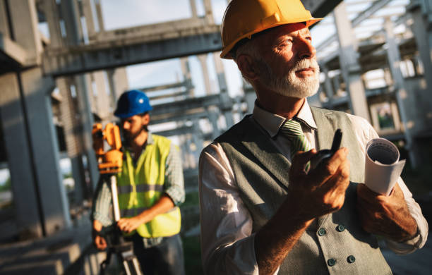 istock Picture of construction engineer working on building site 1264044712
