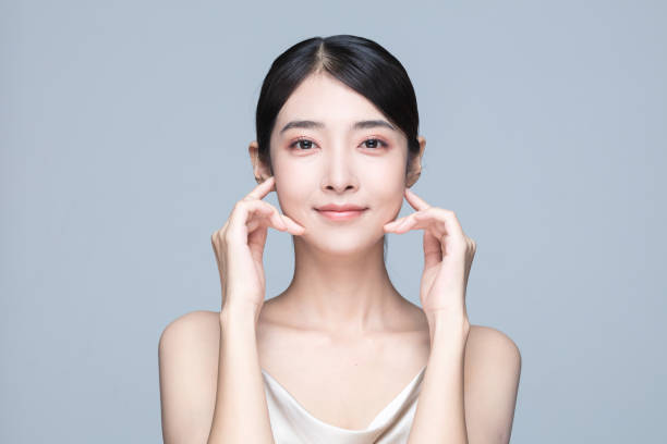 beauty portrait of young asian woman - women beauty innocence make up imagens e fotografias de stock