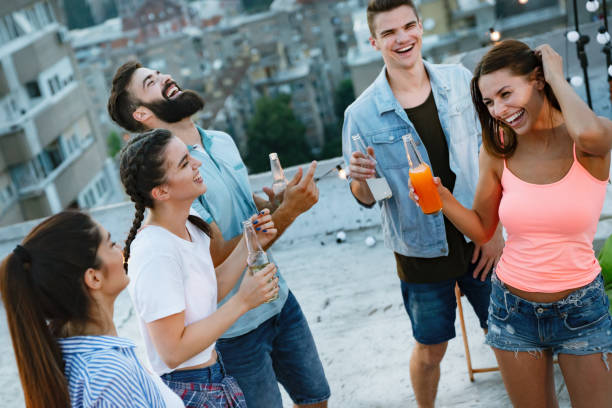 istock Group of young friends having fun togethert. 1264045071