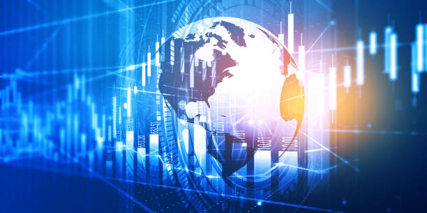 istock Financial Stock market chart with abstract background 1264046045