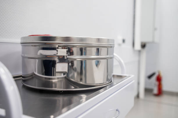 istock Hospital stainless steel surgical sterilization boxes 1264057796