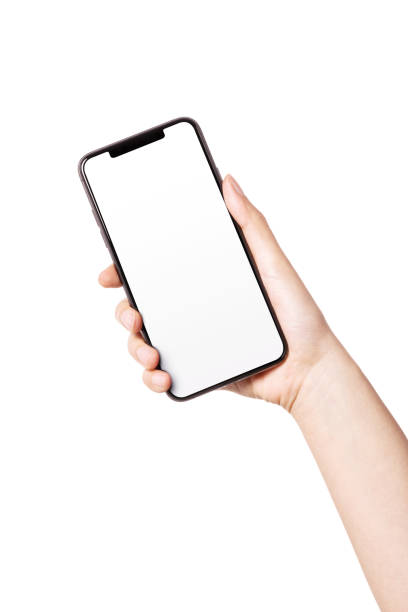 istock Woman hand hold a smart phone isolated on white. 1264059025