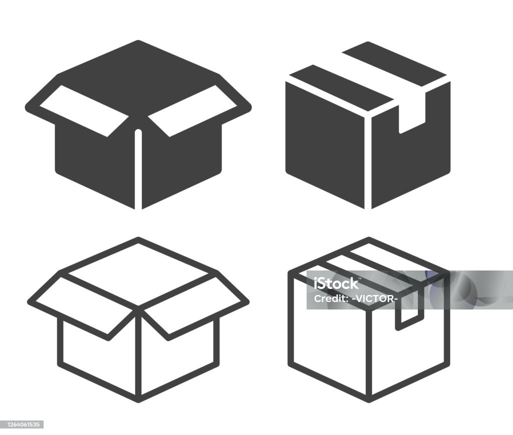 Boîte - Icônes d’illustration - clipart vectoriel de Boîte libre de droits