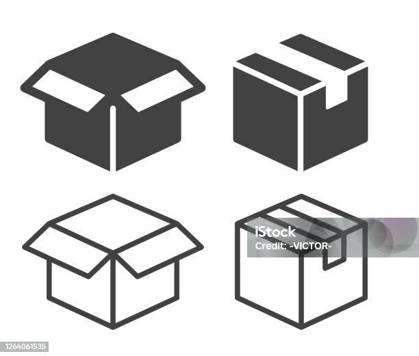 Boîte Icônes Dillustration Vecteurs libres de droits et plus d'images vectorielles de Boîte - Boîte, Icône, Paquet