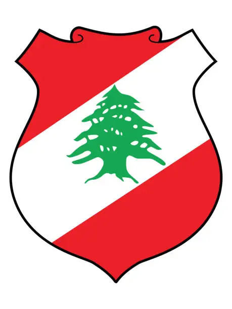 Vector illustration of Coat of Arms of the Republic of Lebanon