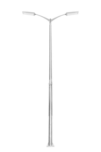 istock Street light pole isolated on a white background 1264062591