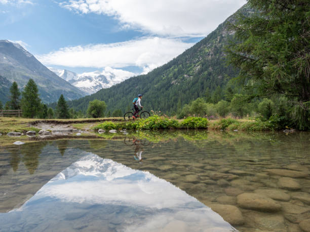 istock Mountain biker in Switzerland 1264063930