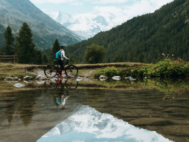 istock Mountain biker in Switzerland 1264066051