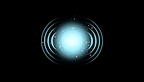 Neon Target isolated. Game Interface Element. Vector illustration.