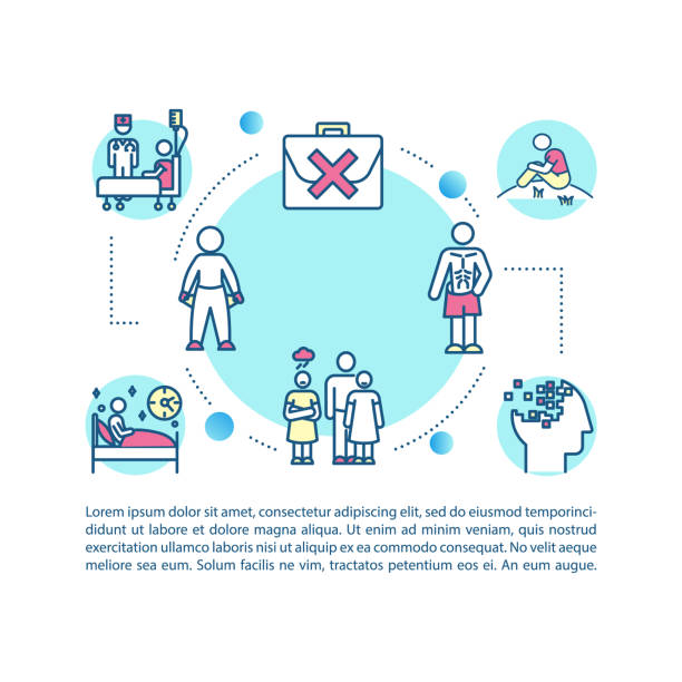istock Health risks of unemployment concept icon with text 1264067077