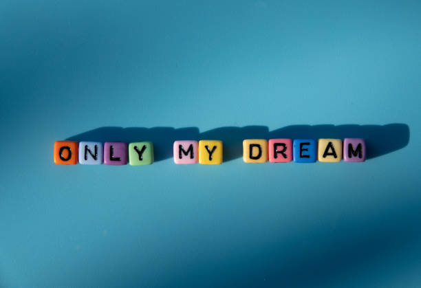 istock beautiful word only my dream on a blue background 1264072222