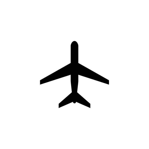 ilustrações de stock, clip art, desenhos animados e ícones de illustration vector graphic of plane icon template - fixed wing aircraft