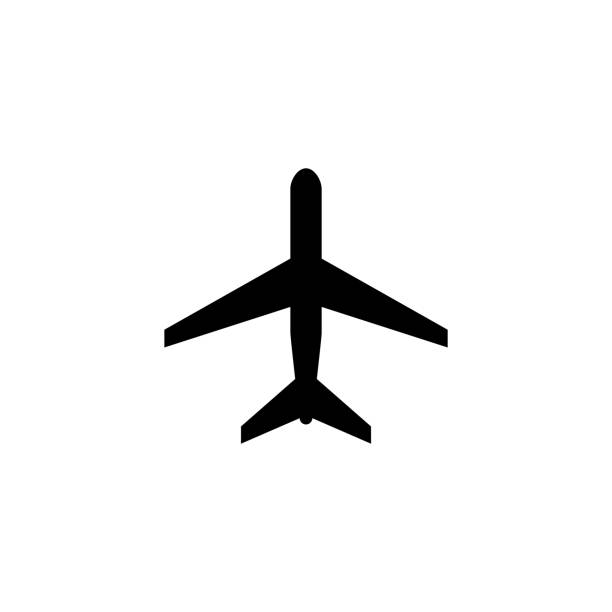 иллюстрация векторная графика шаблона значка плоскости - fixed wing aircraft stock illustrations
