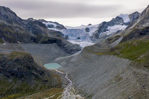 Lake Moiry and glacier, Valais Canton, Switzerland