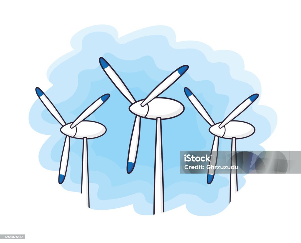 Wind Turbines Renewable Energy Icon Stock Illustration - Download Image Now  - Wind Turbine, Cartoon, Wind Power - iStock