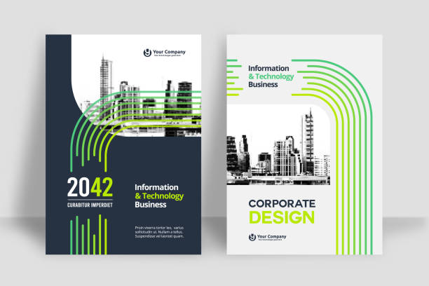 stadt hintergrund business book cover design vorlage - broschüre stock-grafiken, -clipart, -cartoons und -symbole