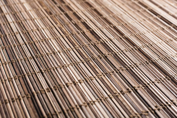 istock the texture of the makisu bamboo Mat is close up at a sharp angle of view with a selective depth of field 1264079947