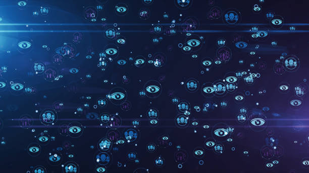 istock Social scoring and surveillance symbols illustration 1264083223