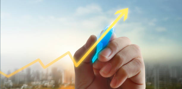 istock Hand drawing  chart, graph stock of growth 1264090442