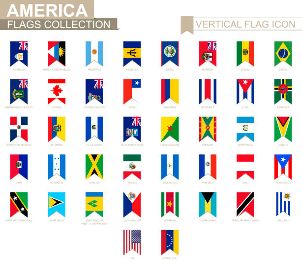 amerika'nın dikey bayrak simgesi. - argentina honduras stock illustrations