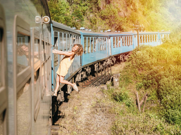 istock Tourist in Sri Lanka riding train 1264092126