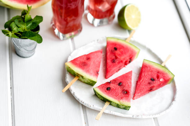 istock Fresh delicious watermelon sliced with mint and watermelon juice 1264099801