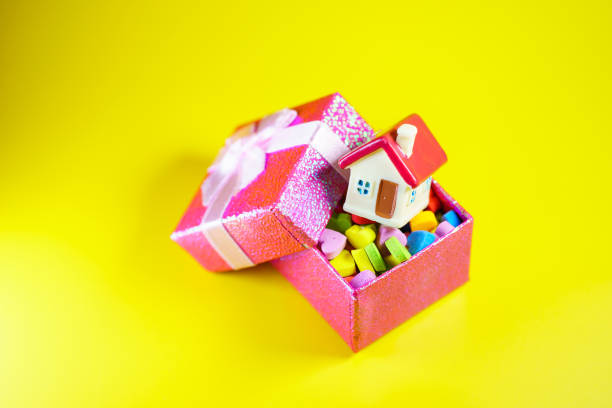 istock Miniature house in gift box 1264099945