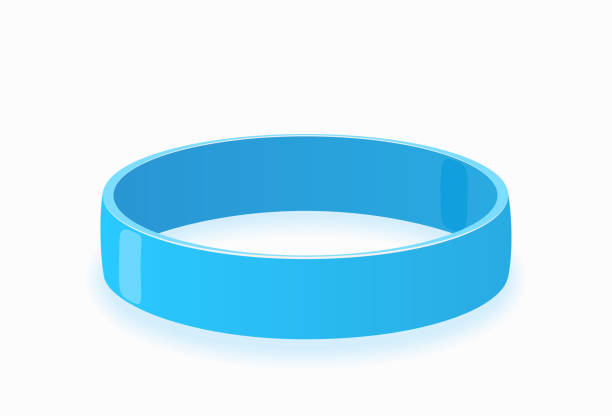 Color glossy silicone wristband. Realistic vector illustration Color glossy silicone wristband. Realistic vector illustration silicone stock illustrations