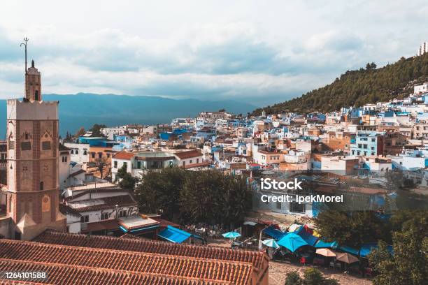 View Of Chefchaouen City From Kasbah Tower Morocco Stock Photo - Download Image Now