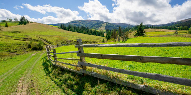 istock fence on the hill in rural area 1264104028