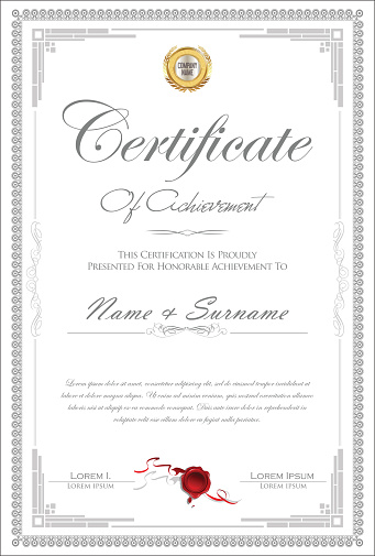 Certificate or diploma retro vintage design