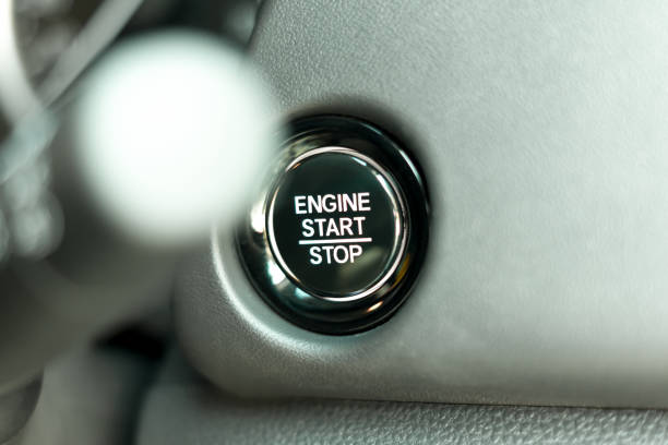 istock Close up of engine start button on my car, Car Technology. 1264118200