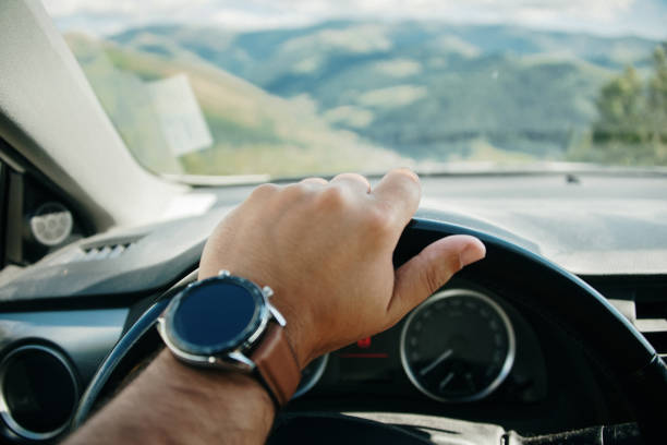 istock Detail of a driver's hand 1264119074