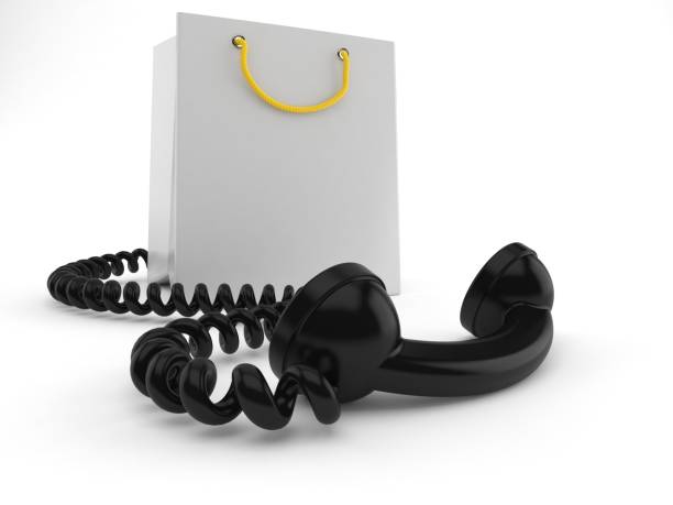 istock Shopping bag with telephone handset 1264132718