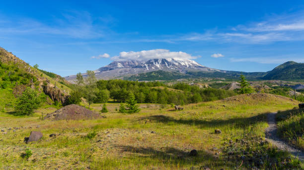istock Mount Saint Helens With Clouds Covering Mountain Crater 1264133101