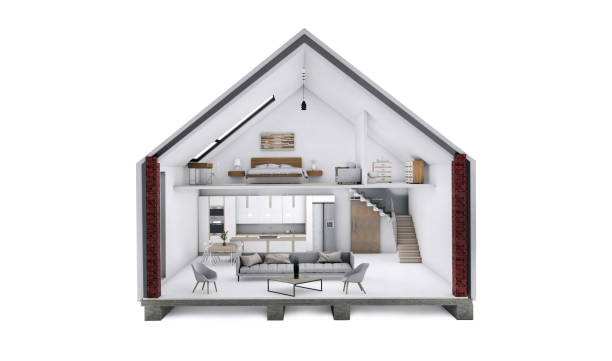 istock 3D render of a beautiful two story house 1264133426