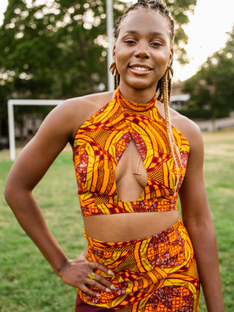 istock Young black woman feeling groovy 1264141964