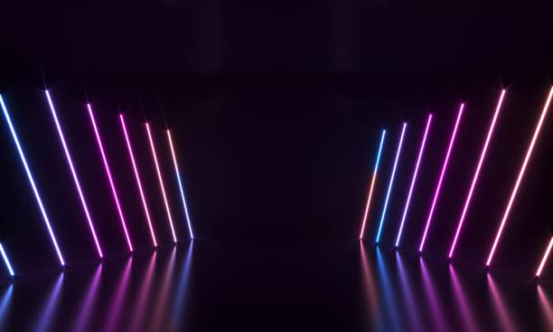 istock Abstract neon shapes hologram led strip shape 1264142157