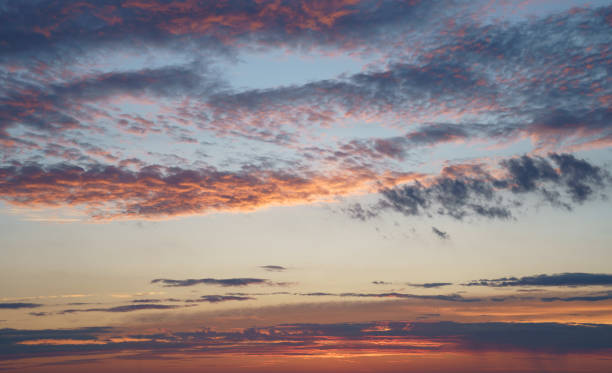 istock Cloudy dramatic blue and orange skies early morinnig at sunrise 1264146049