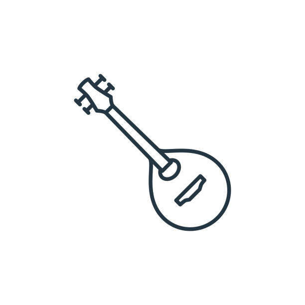 mandolin vektör simgesi beyaz arka plan üzerinde izole. anahat, web sitesi tasarımı ve mobil, uygulama geliştirme için ince çizgi mandolin simgesi. i̇nce çizgi mandolin anahat simgesi vektör illüstrasyon. - santur kanun stock illustrations